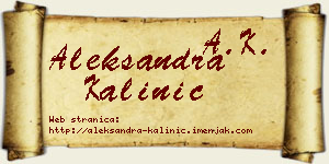 Aleksandra Kalinić vizit kartica